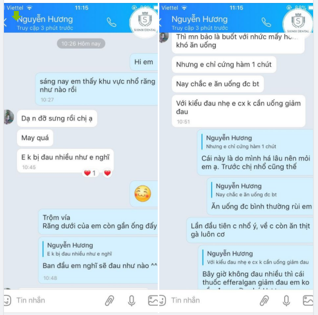 Feedback từ bà chủ nhỏ sau khi nhổ cùng lúc 2 cái răng khôn.