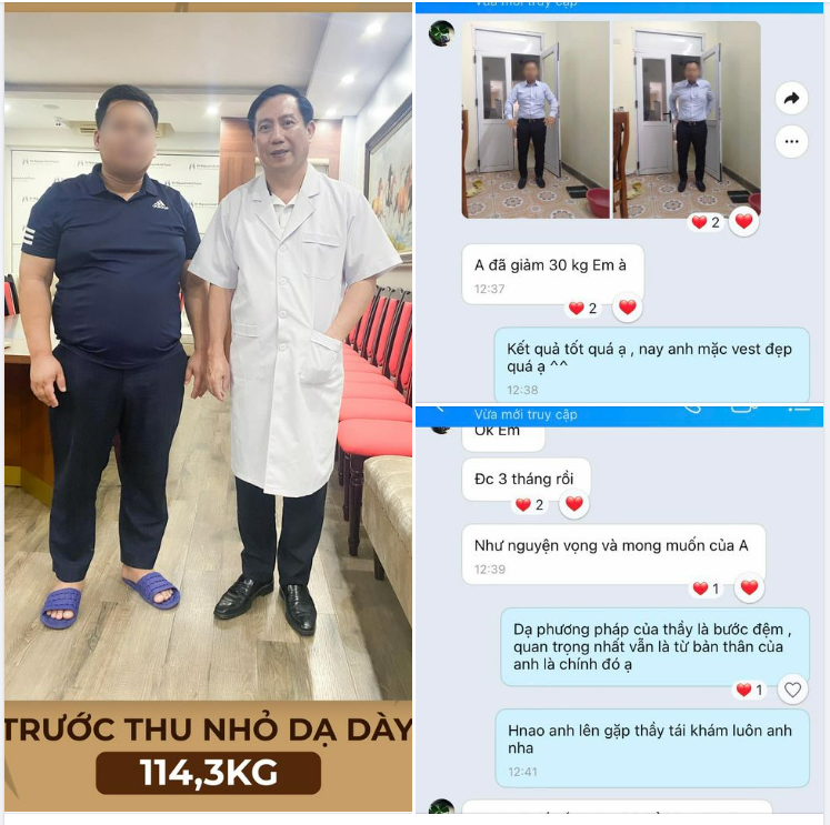 Từ 114,3kg, chỉ sau 3 tháng phẫu thuật nội soi thu nhỏ dạ dày, anh Chiến đã giảm được 30kg. Đúng như nguyện vọng và mong muốn của anh ấy.