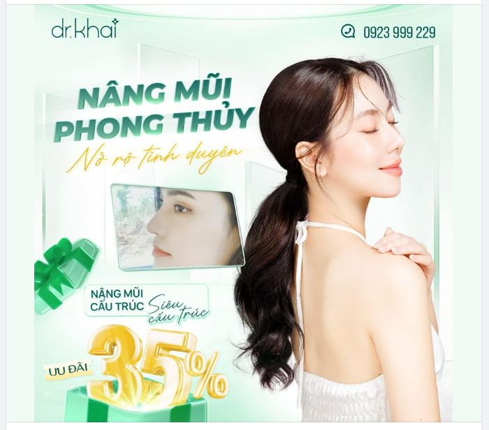 NÂNG MŨI PHONG THUỶ - NỞ RỘ TÌNH DUYÊN ƯU ĐÃI NÂNG MŨI CẤU TRÚC 35%