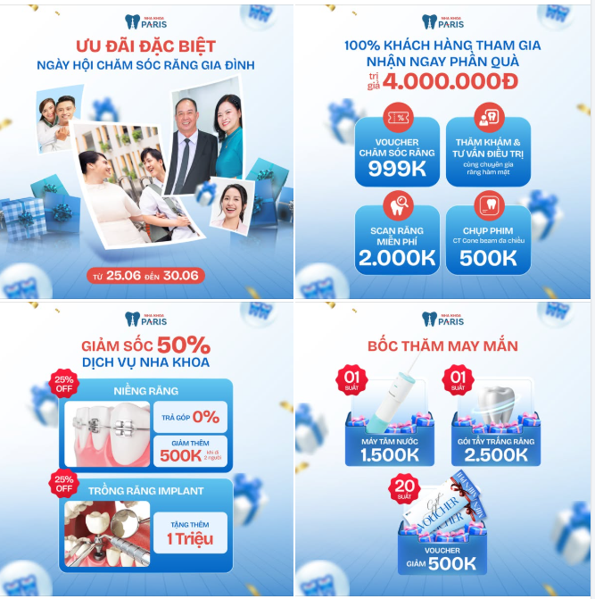 ƯU ĐÃI LỚN NHẤT NĂM - NGÀY HỘI CHĂM SÓC RĂNG GIA ĐÌNH - CẢ NHÀ MÌNH CƯỜI KHỎE ĂN NGON!