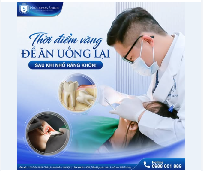 THỜI ĐIỂM VÀNG ĐỂ ĂN UỐNG TRỞ LẠI SAU KHI NHỔ RĂNG KHÔN