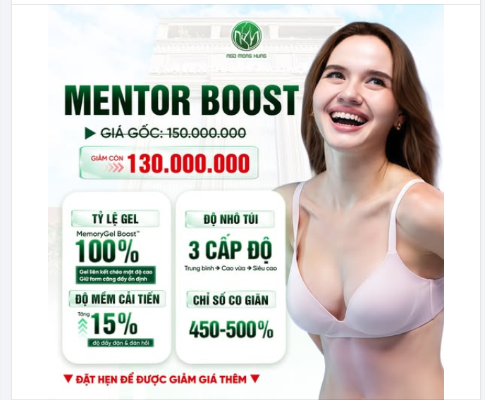 Vì sao nên lựa chọn dòng túi Mentor MemoryGel BOOST® trong năm 2026?
