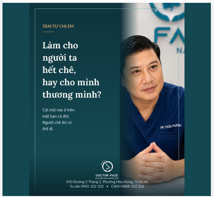 Có bạn tới gặp bs, câu đầu tiên là: "Người yêu em chê mũi em tẹt, bs sửa giúp em."