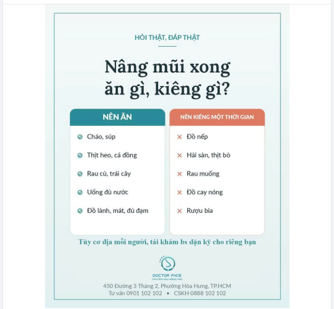 Câu hỏi đời thường mà bạn nào nâng mũi xong cũng cần: ăn uống ra sao cho mau lành?