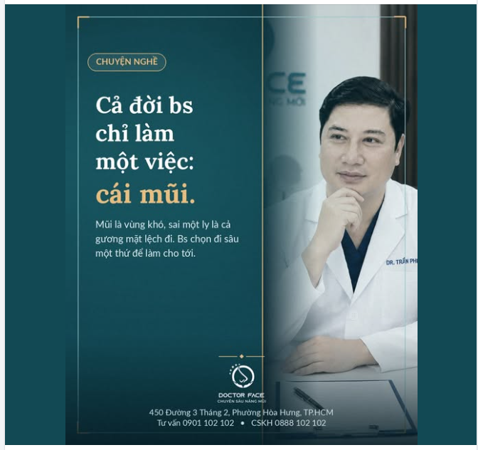 Nhiều người hỏi bs, sao không làm hết mặt cho "đa năng", chỉ chuyên mỗi cái mũi chi vậy.