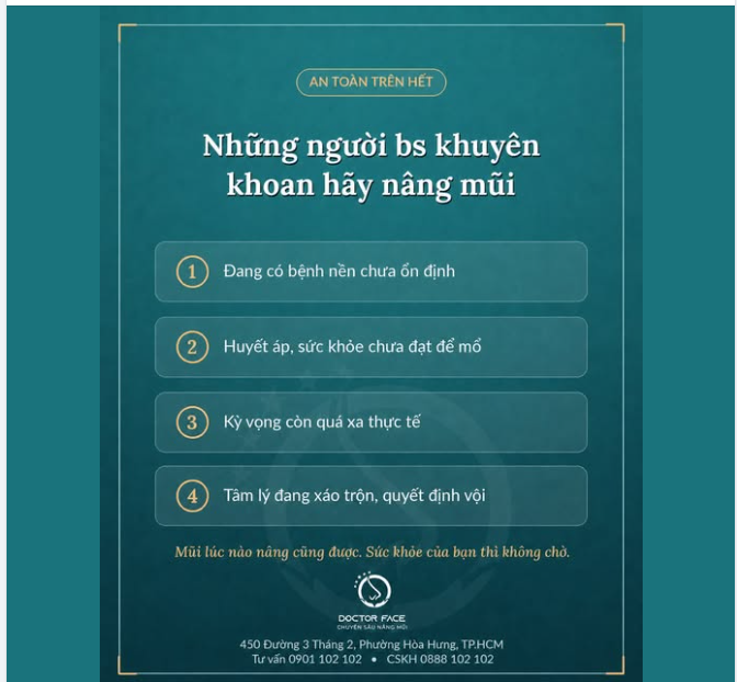Có những bạn tới gặp bs, nhưng bs khuyên về, khoan hãy nâng mũi.