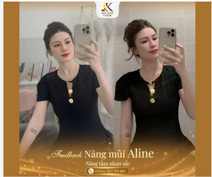 Ai mà xinh quá chèn!  Một chiếc mũi Aline xinh xắn, thần thái lên hẳn vài phần.