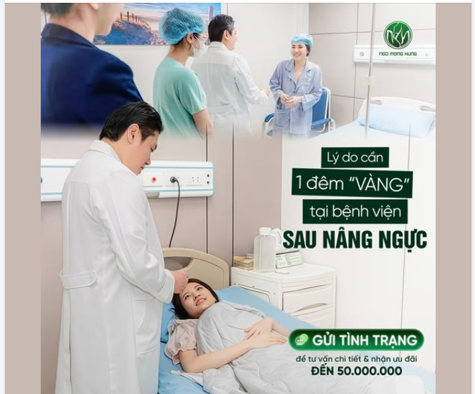 Lý do cần 1 đêm “vàng” tại bệnh viện sau nâng ngực?