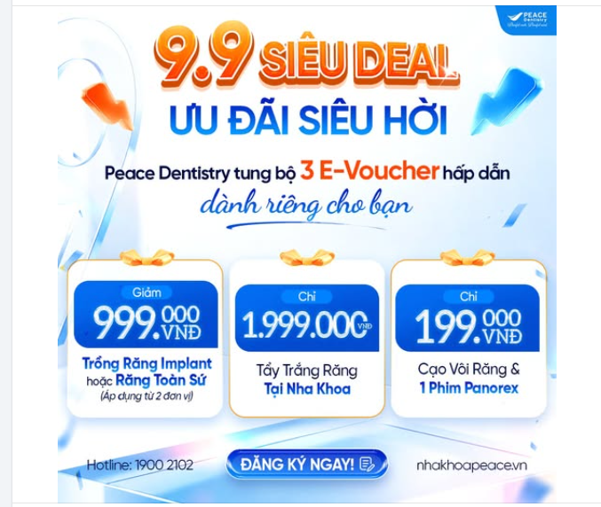SIÊU SALE 9.9 – GIẢM ĐẾN 999K DỊCH VỤ NHA KHOA