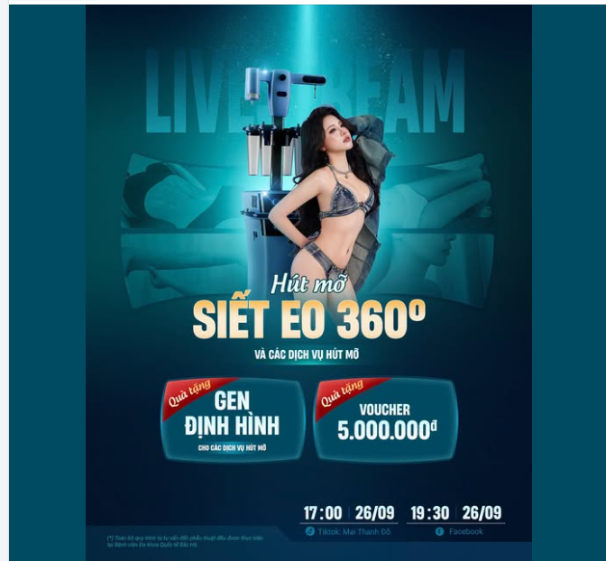 ĐANG TÌM HIỂU HÚT MỠ SIẾT EO 360? HẸN BẠN TRONG LIVESTREAM 26/09