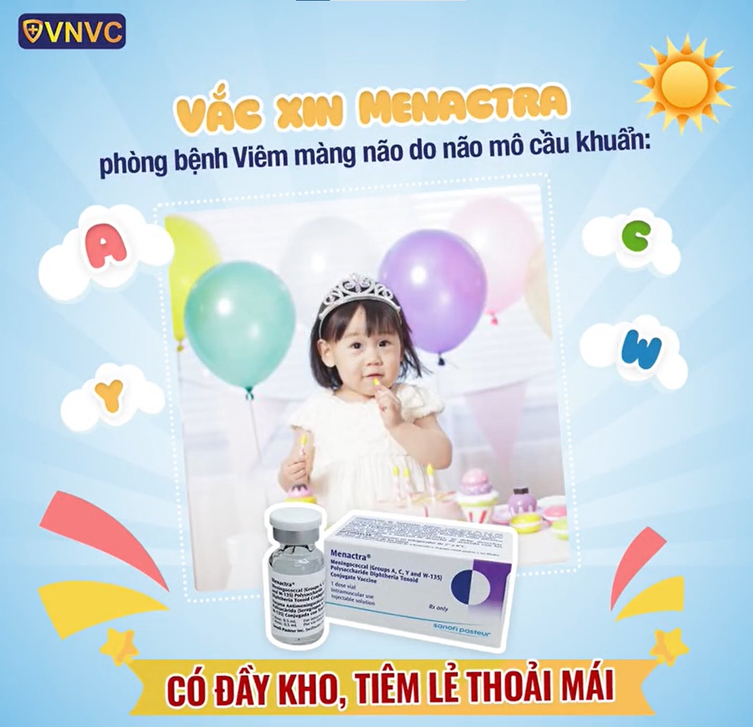 SIÊU PHẨM VẮC XIN MENACTRA PHÒNG BỆNH VIÊM MÀNG NÃO DO NÃO MÔ CẦU KHUẨN A,C,W,Y-135.