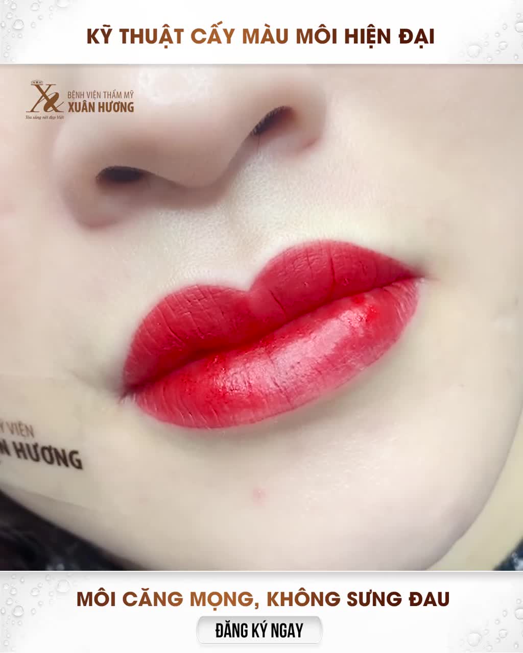 KỸ THUẬT CẤY MÀU MÔI MỚI NHẤT TẠI XUÂN HƯƠNG - NỀN MỎNG NHẸ, MÀU SẮC TỰ NHIÊN