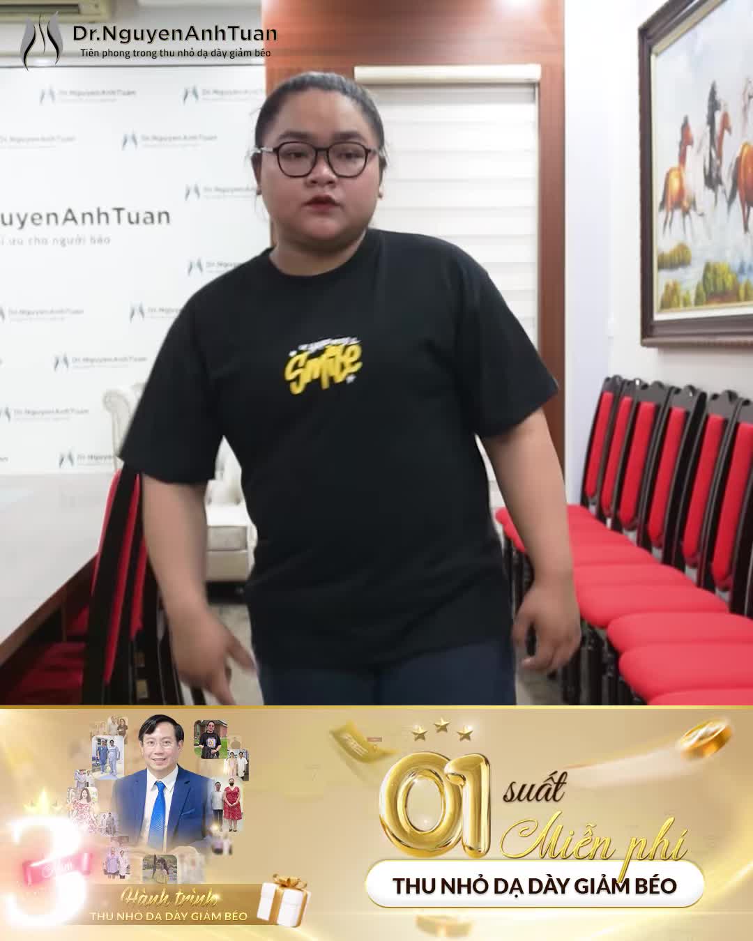 Huyền Trang - cô bé sinh viên đầy nhiệt huyết để lại cho chúng tôi rất nhiều ấn tượng trên hành trình giảm cân bằng phương pháp phẫu thuật nội soi thu nhỏ dạ dày.