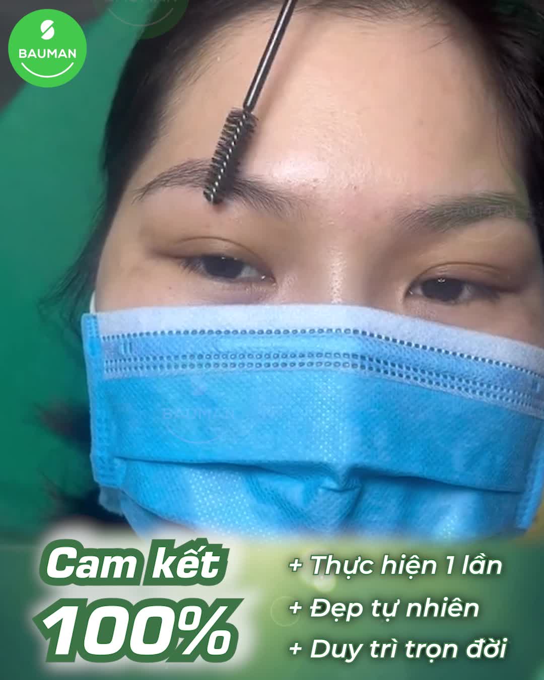 Cấy lông mày sau 6 tháng, không phun xăm không điêu khắc