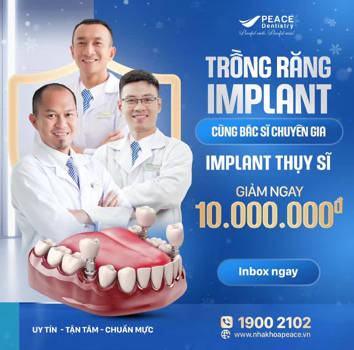 TRỒNG RĂNG IMPLANT CÙNG BÁC SĨ CHUYÊN GIA & NHẬN ƯU ĐÃI ĐẶC BIỆT
