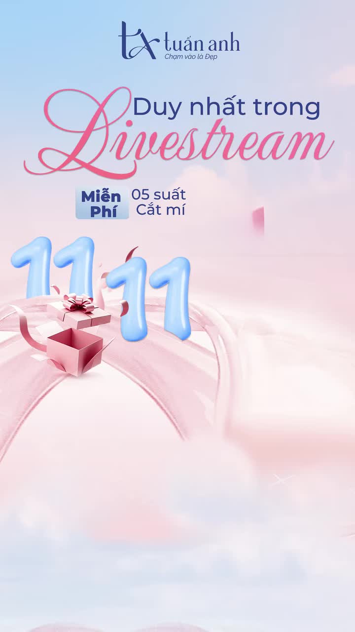 05 VOUCHER CẮT MÍ MIỄN PHÍ DUY NHẤT TẠI LIVESTREAM NGÀY 11/11
