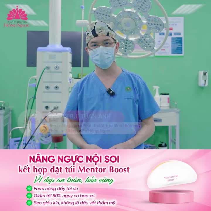 NÂNG NGỰC NỘI SOI KẾT HỢP TÚI MENTOR BOOST