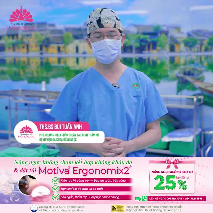 NÂNG NGỰC KHÔNG CHẠM - KHÔNG KHÂU DA, ĐẶT TÚI MOTIVA ERGONOMIX 2