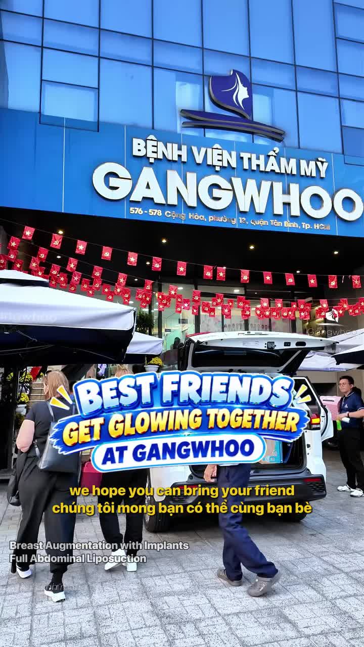 Đôi bạn thân rủ nhau cùng đến Gangwhoo làm đẹp sau phẫu thuật nâng vòng 1 + hút mỡ