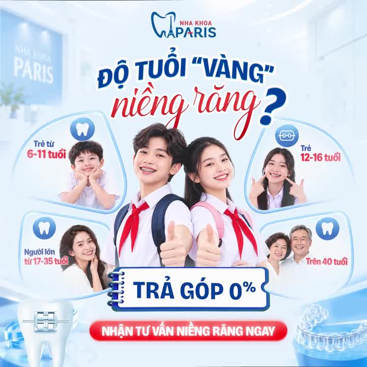 BẠN ĐÃ BIẾT ĐỘ TUỔI "VÀNG" ĐỂ NIỀNG RĂNG CHƯA?