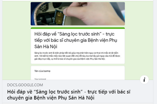 Hỏi đáp về “Sàng lọc trước sinh” trực tiếp với bác sĩ chuyên gia Bệnh viện Phụ Sản Hà Nội