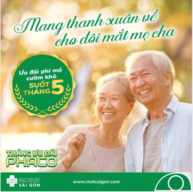 MANG THANH XUÂN VỀ CHO ĐÔI MẮT MẸ CHA VỚI ƯU ĐÃI PHACO CHỮA CƯỜM KHÔ TẠI BV ĐA KHOA MẮT SÀI GÒN