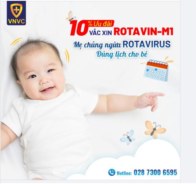 VNVC ƯU ĐÃI 10% VẮC XIN ROTAVIN-M1! Phòng tiêu chảy cấp cho con yêu tiết kiệm đến 50.000 đồng