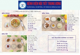 Thực đơn một ngày cho người mắc tiểu đường - Bệnh viện Nội Tiết Trung ương