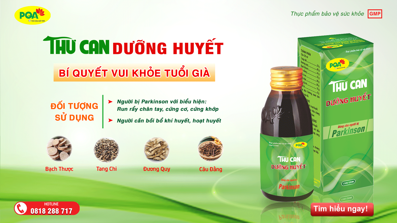 PQA Thư Can Dưỡng Huyết hỗ trợ điều trị bệnh Parkinson