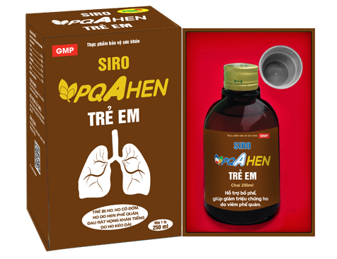 Siro PQA Hen Trẻ Em xử lý hiệu quả cơn ho hen khởi phát an toàn tuyệt đối