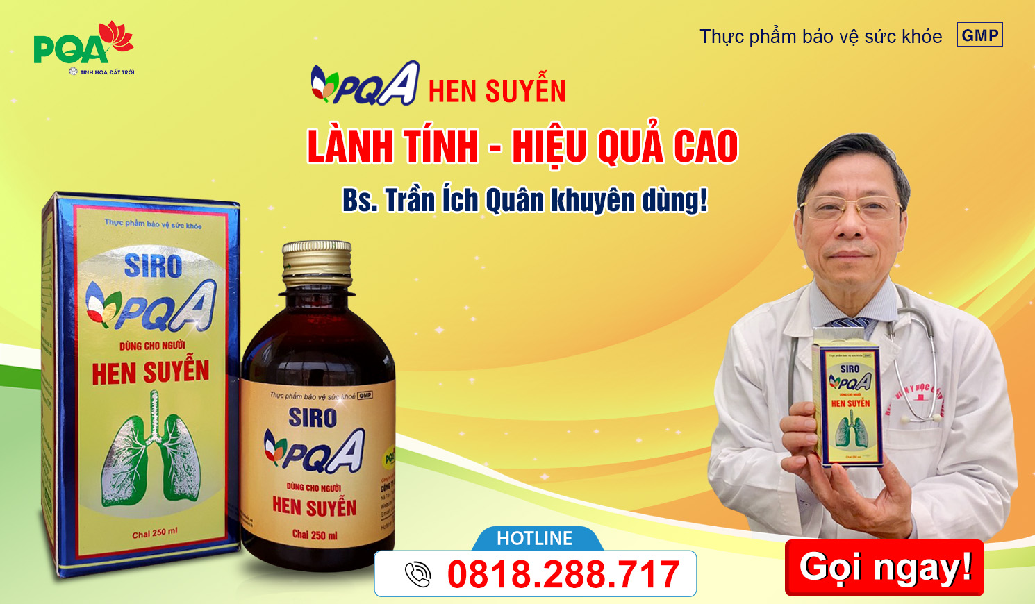 PQA Hen Suyễn thông thoáng đường thở cho người hen suyễn được rất nhiều chuyên gia đánh giá cao