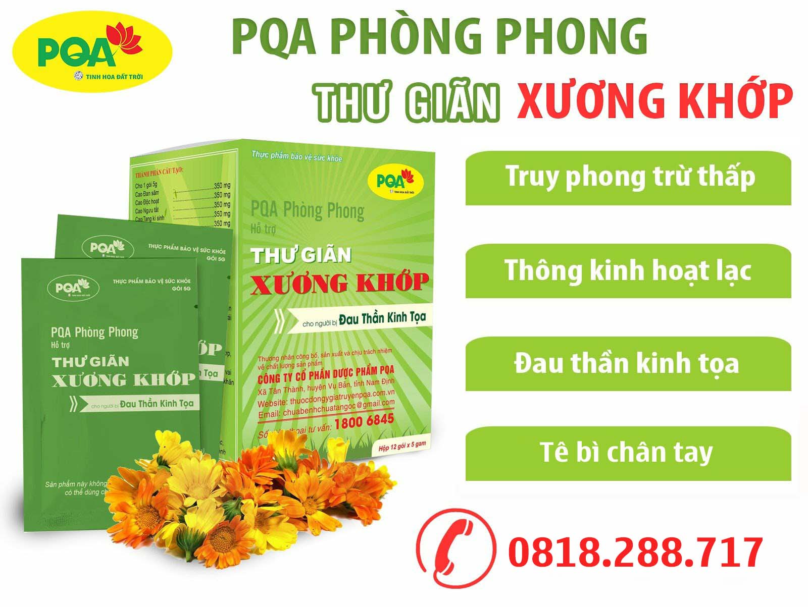 PQA Phòng Phong hỗ trợ điều trị tê bì chân tay