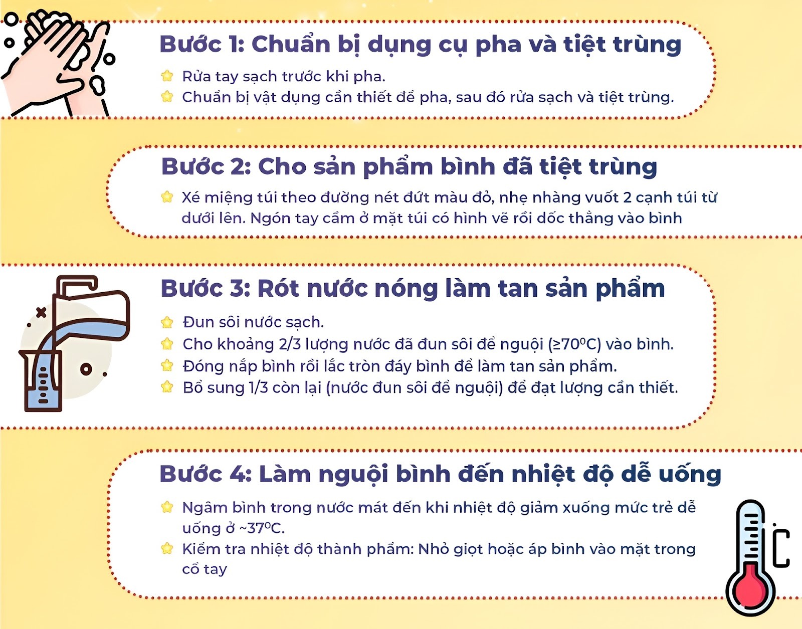 Cách pha sữa Meiji thanh 0-1